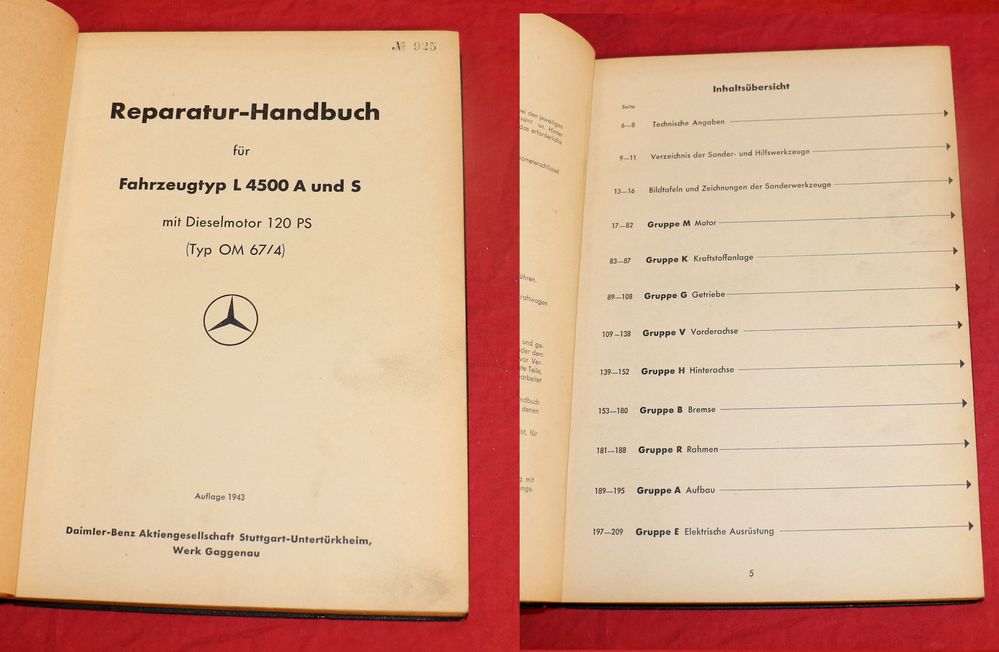 Mercedes L 4500 A + S Werkstatthandbuch von 1943