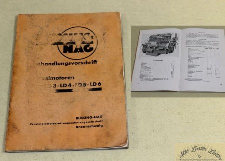 Büssing NAG Dieselmotoren   Typ LD 3 , LD 4 , LD 5, LD 6