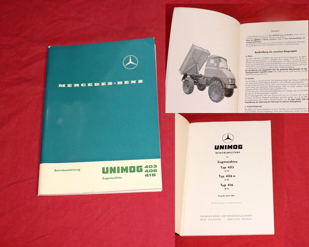 Betriebsanleitung Unimog 403, 406, 416 Zugmaschine