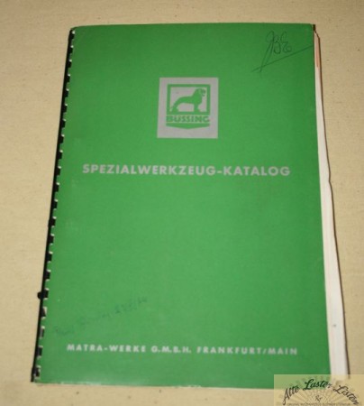 Büssing Matra  Sonderwerkzeug Katalog