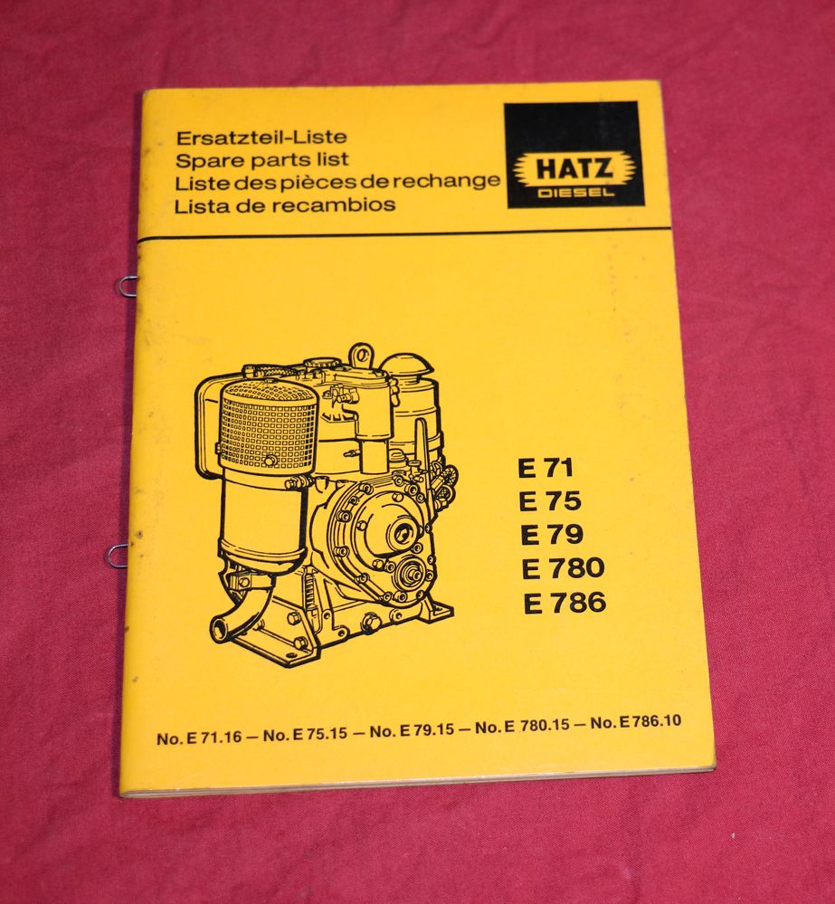 Motor Hatz E 71, 75, 79, 780, 786 Ersatzteilliste