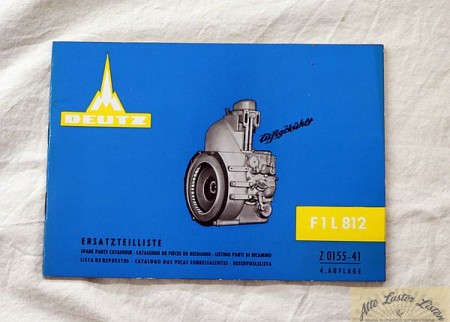 Ersatzteilliste Deutz F 1 L 812 Einzylinder Motor