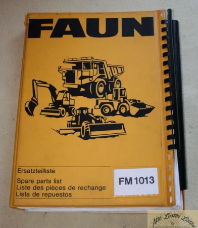 FAUN Bagger FM 1013 , Ersatzteilliste