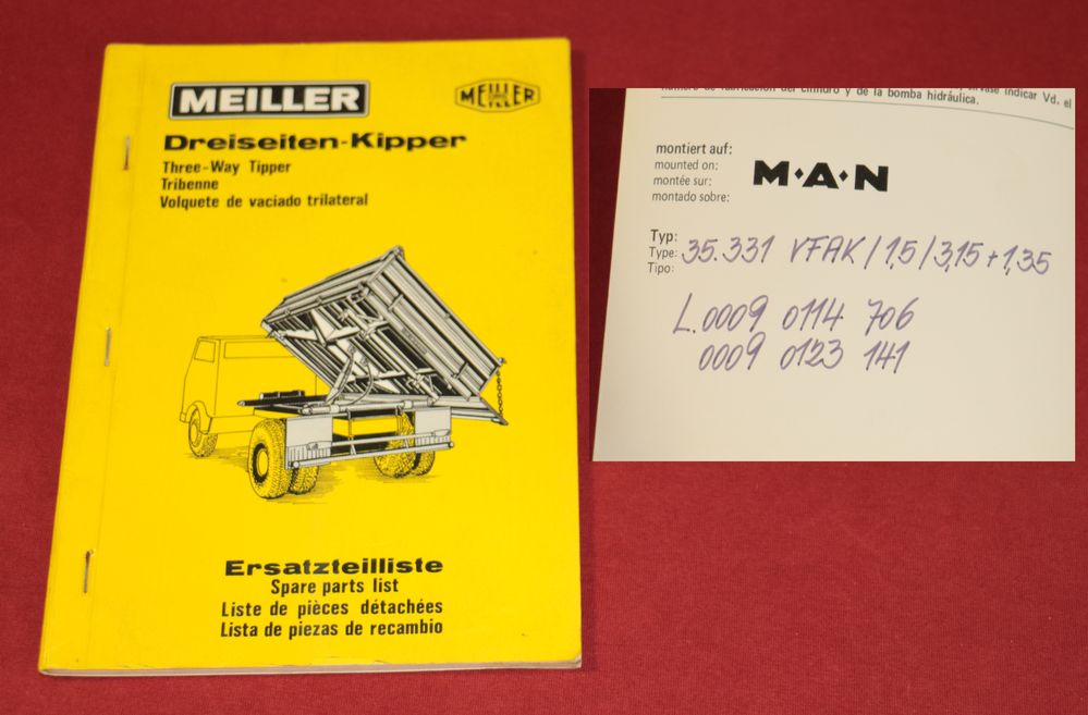 21197 MEILLER Dreiseiten Kipper auf MAN 35.331 VFAK