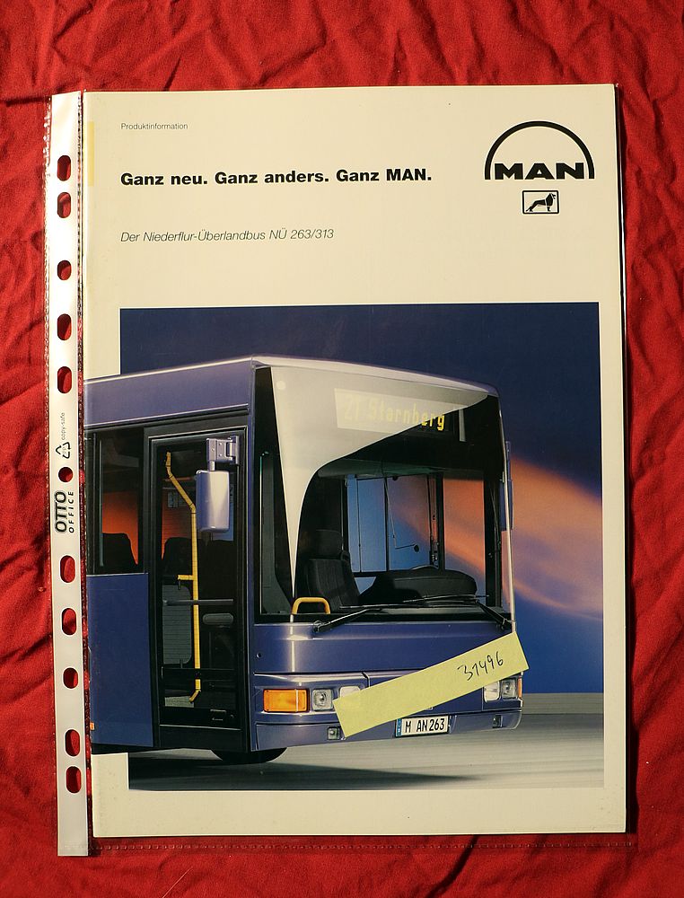 MAN , Der neue Niederflur - Überlandbus  Nü 263 / 313