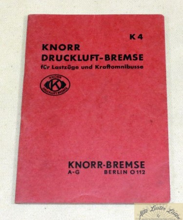 KNORR  Druckluftbremsen für LKW und Busse , 1937