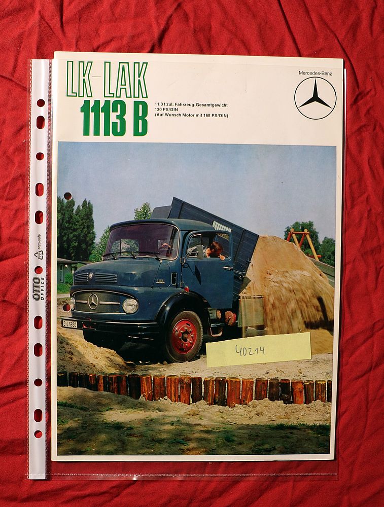Prospekt Mercedes LK, LAK 1113 B Hauber LKW