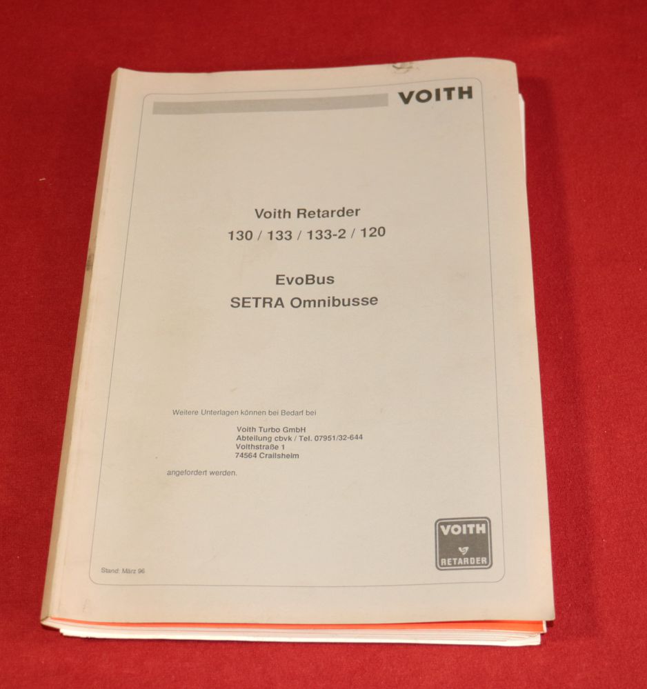 Service Info VOITH Retarder  für Evo Bus , Setra Omnibusse