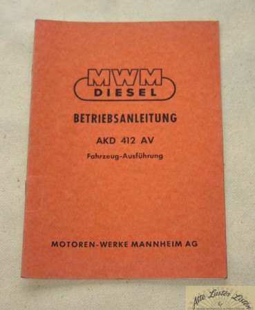 MWM Motor AKD 412 AV  Fahrzeug Ausführung