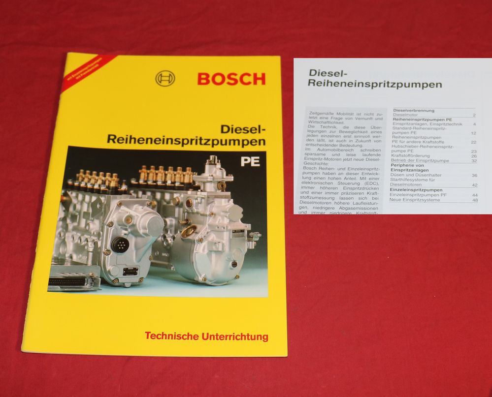 BOSCH Diesel Einspritzpumpen PE+ PF Technische Unterrichtung