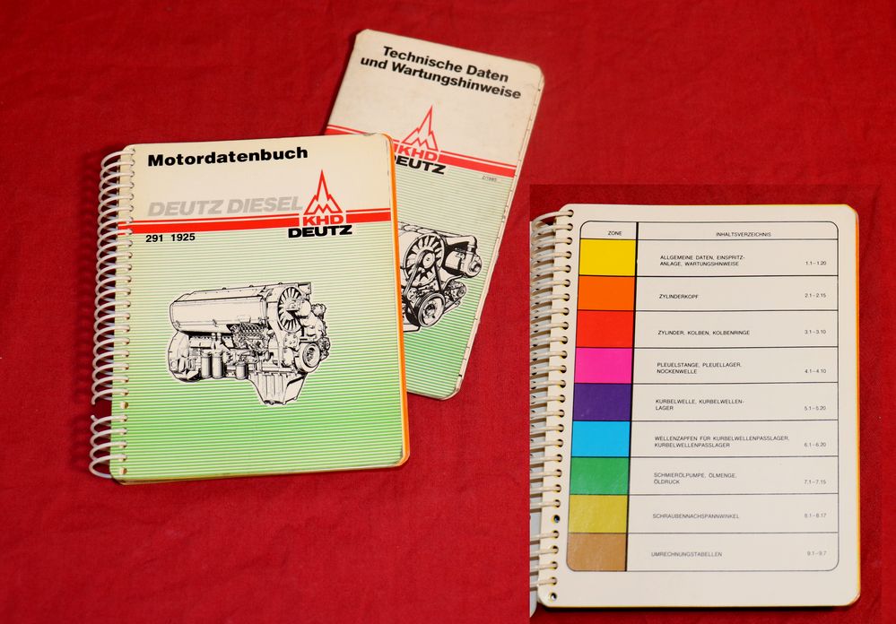 Motordaten Buch für Deutz Motoren, Ausgabe 1985