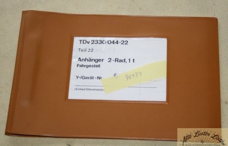 Anhänger 2-Rad 1 t Bundeswehr Fristenheft