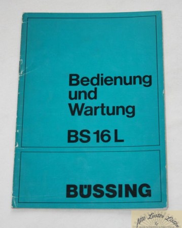 Büssing BS 16 L , Betriebsanleitung