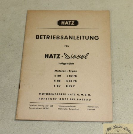 Hatz Diesel   E 80, 85, 89    F , FB