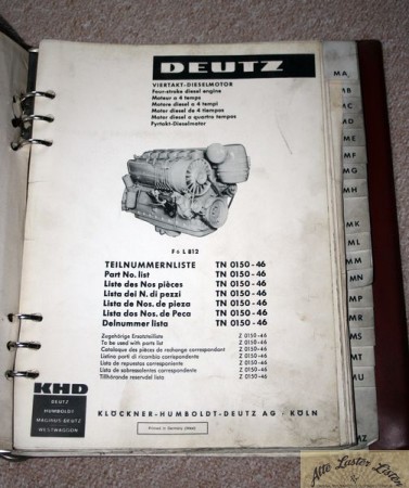 Deutz F 6 L 812  Ersatzteil Teilenummernliste