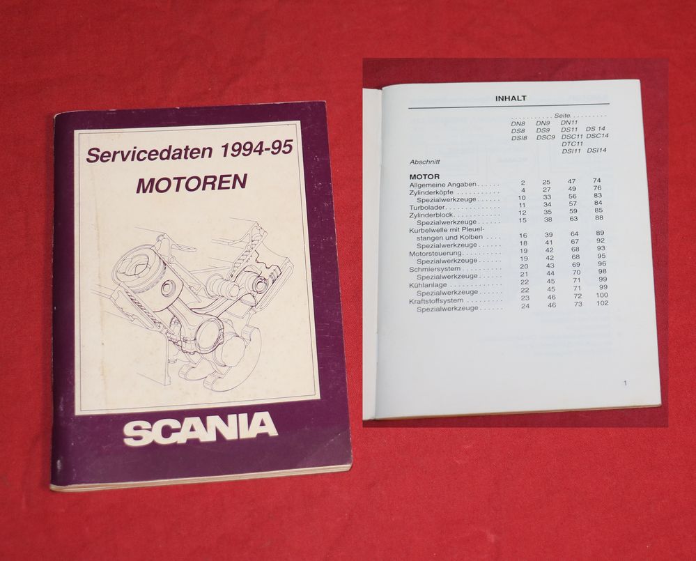 SCANIA Motoren Servicedaten 1994, 1995