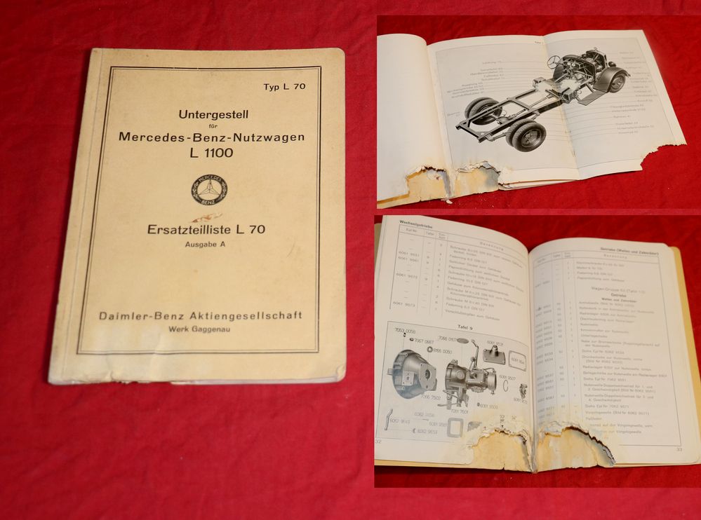 Mercedes L 1100 Untergestell Typ L 70 Ersatzteilliste
