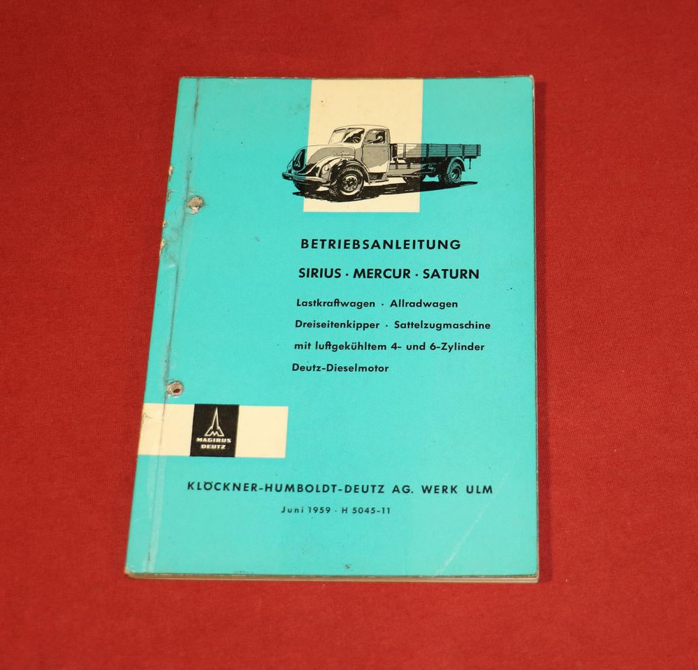 Betriebsanleitung Magirus Deutz Sirius , Mercur , Saturn