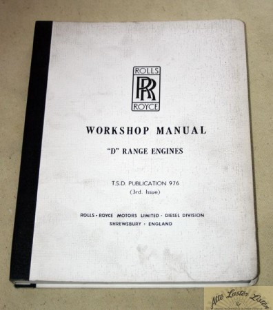 Rolls Royce  D range  engines   Workhop Manual