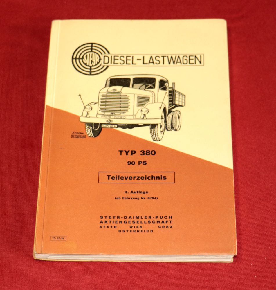 Steyr 380 , 90 PS , Ersatzteilkatalog