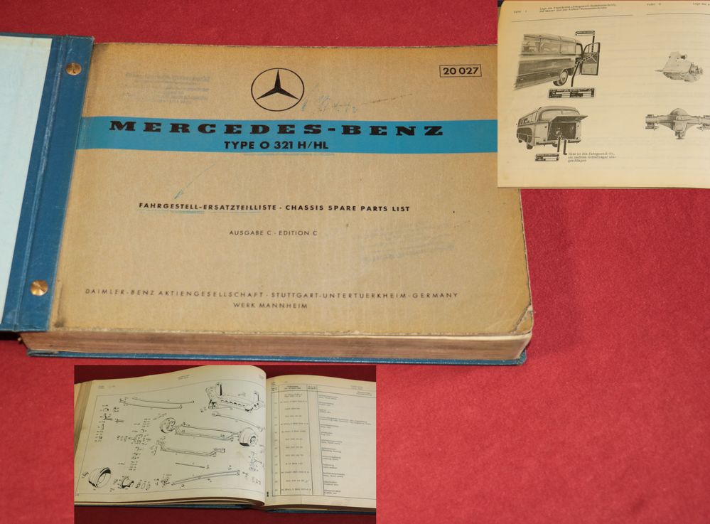 Mercedes Bus O 321 H / HL  Fahrgestell Ersatzteilliste