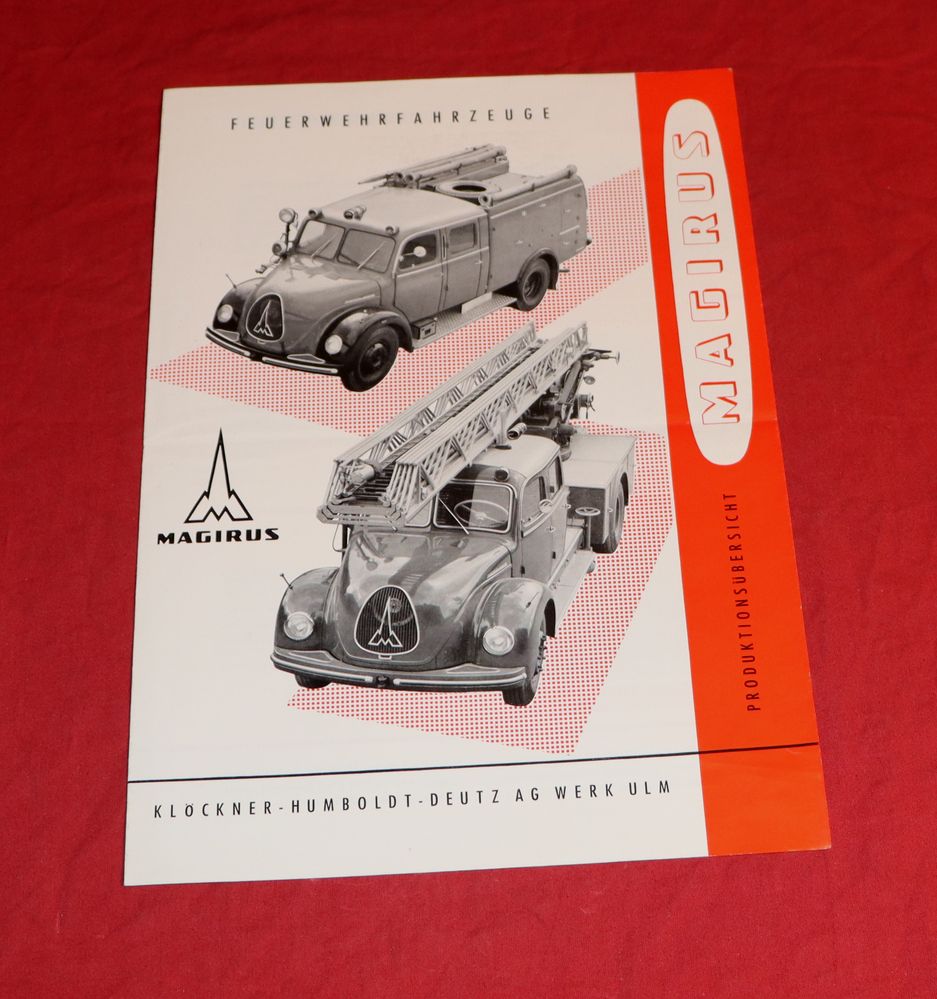 Magirus Feuerwehrfahrzeuge Produktionsübersicht 1955 Prospekt