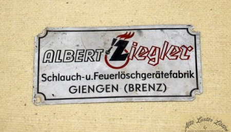 Schild   ZIEGLER   ,   Format  100 x 50 mm