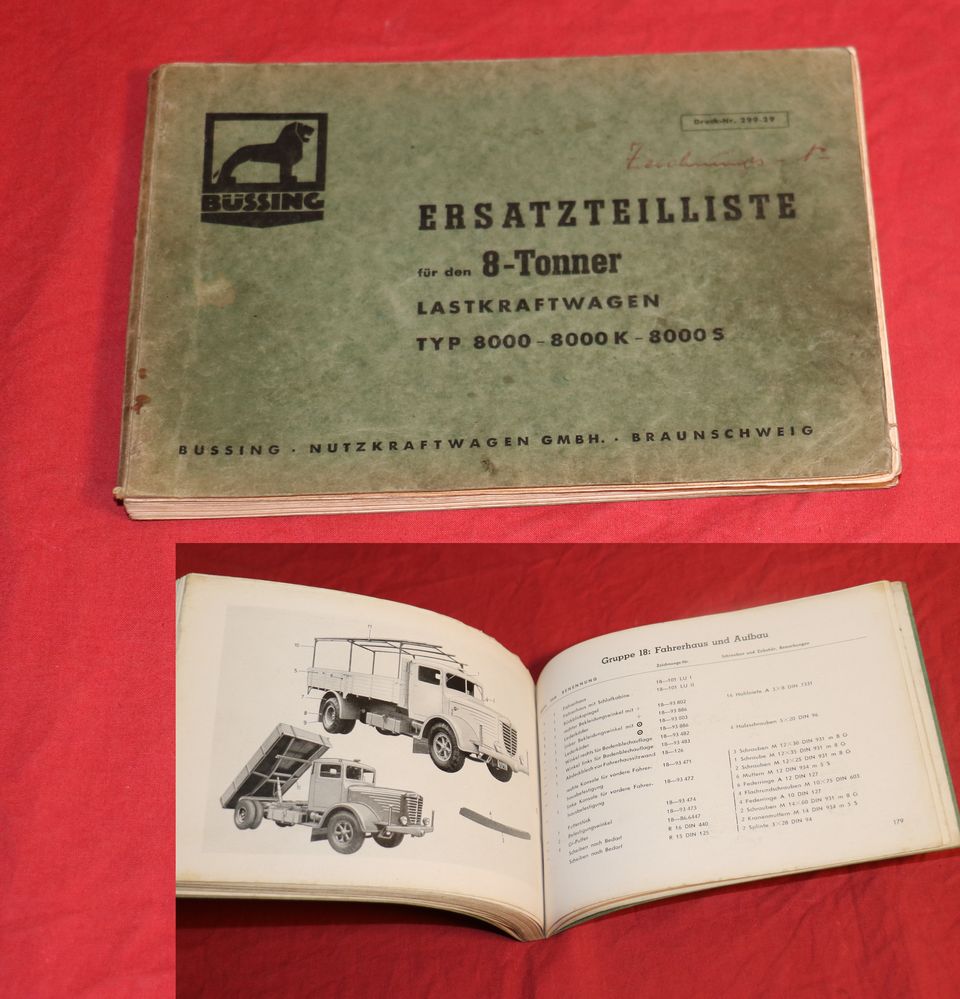 Büssing 8000 LKW Ersatzteilliste