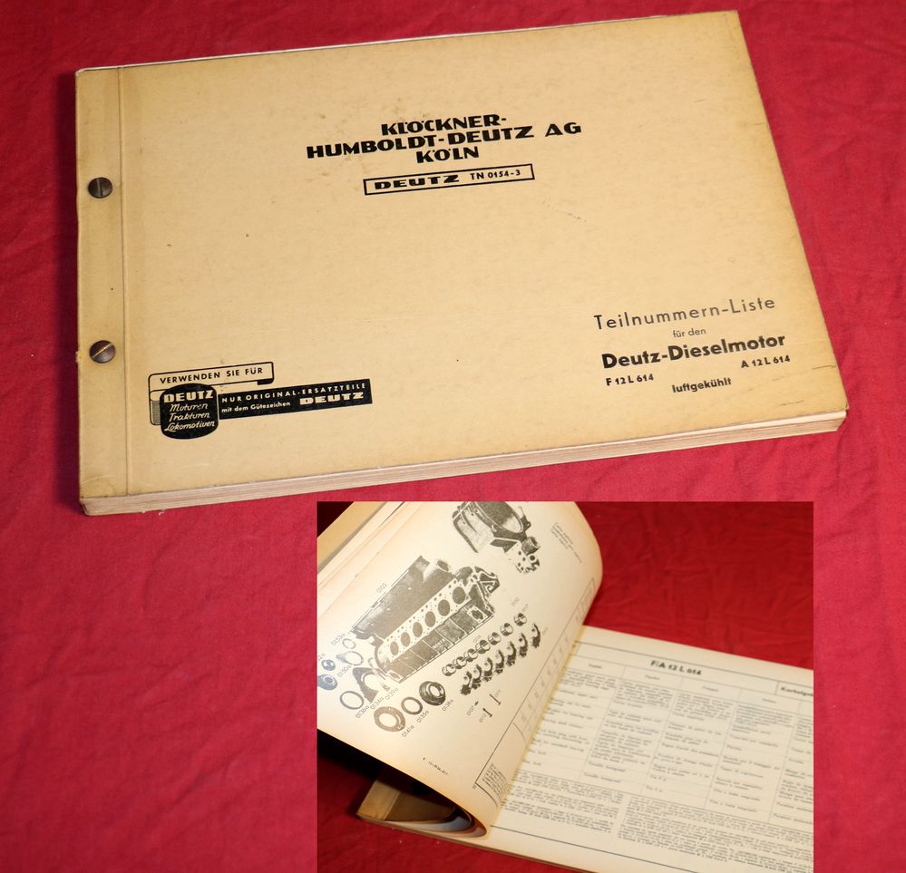 Deutz Motor F 12 L 614 Ersatzteil Teilenummernliste
