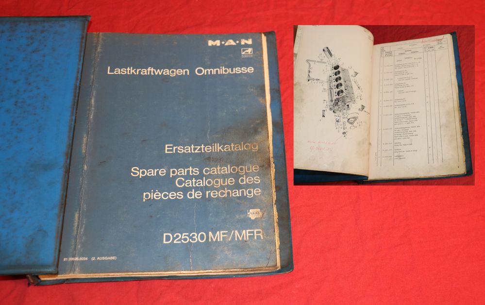 MAN D 2530 MF / MFR , MAN V10 Motor Ersatzteilliste