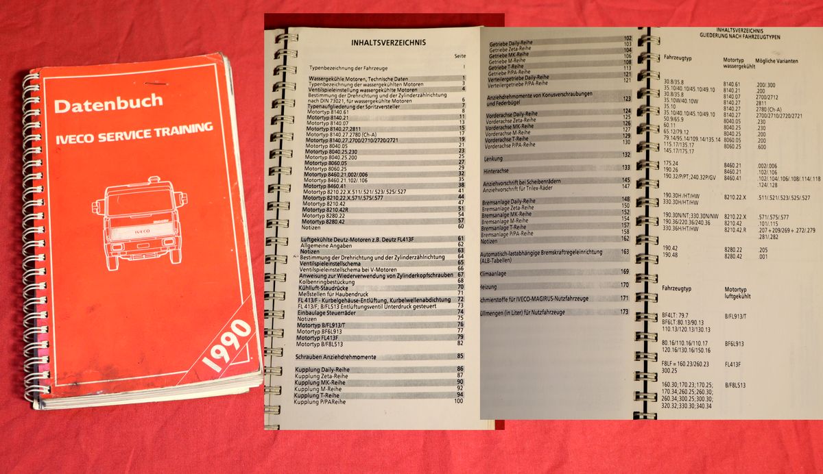 Iveco Datenbuch Service Training 1990
