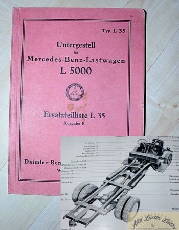 Mercedes L  5000 Ersatzteilliste Untergestell  Typ L 35