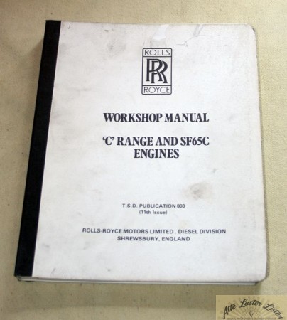 Rolls Royce  D range  engines  , Servicing Manual