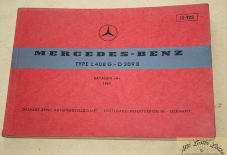 Mercedes L 408 G - O 309 B Ersatzteilliste