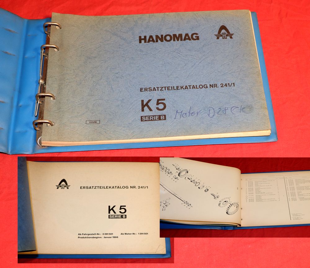 Ersatzteilliste Hanomag K 5  Serie B , Raupe