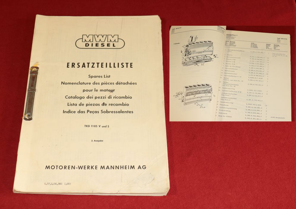 10250 MWM Motor TKD 1105 V und S , 4 + 6 Zylinder