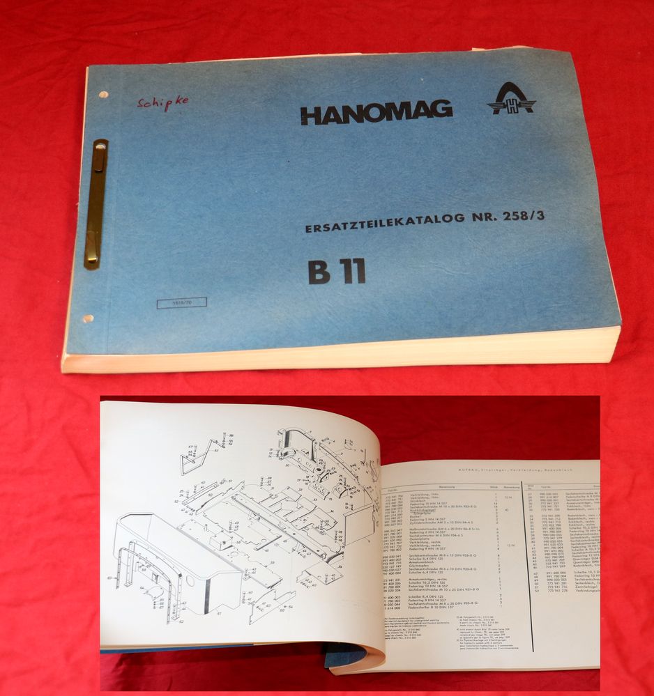 Hanomag B 11 Radlader , Ersatzteilliste