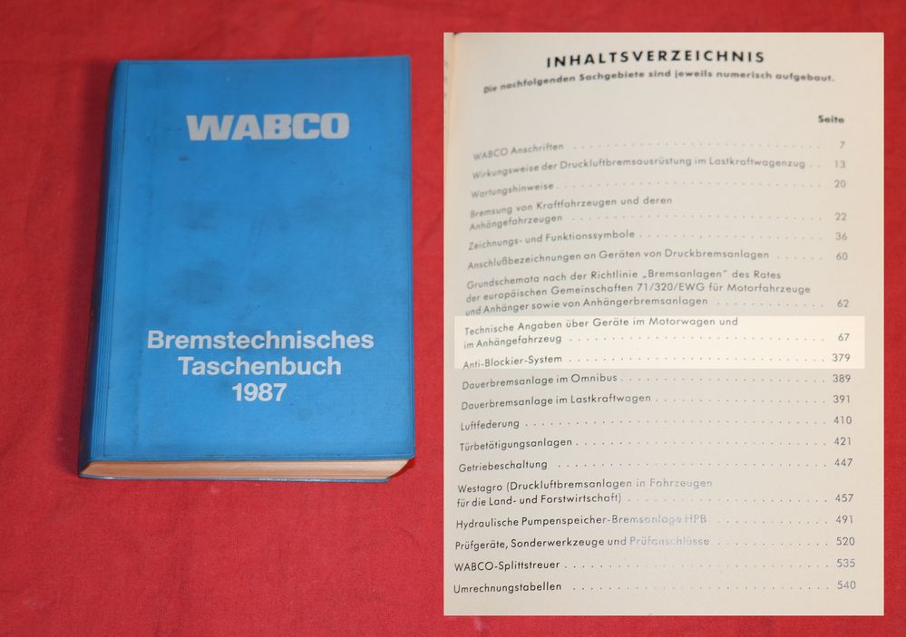 WABCO Bremstechnisches Taschenbuch 1987