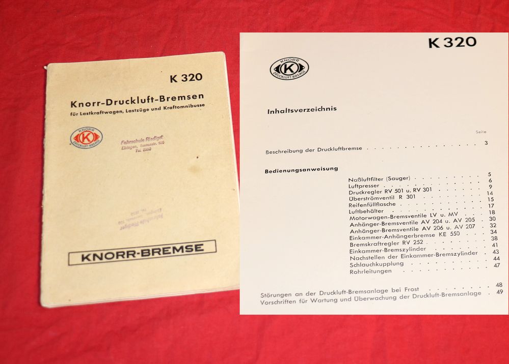 KNORR Druckluftbremsen LKW und Bus 1949