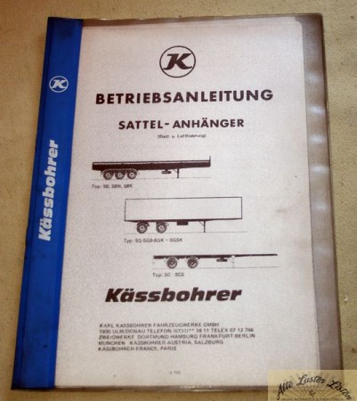 Kässbohrer  Sattel Anhänger  SB, SBN, SBS, SG, SGK, SC, SCS