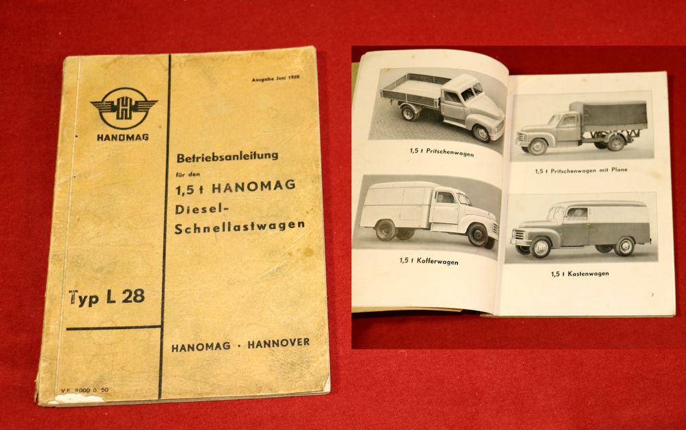 Hanomag L 28 , 1,5 t  Betriebsanleitung