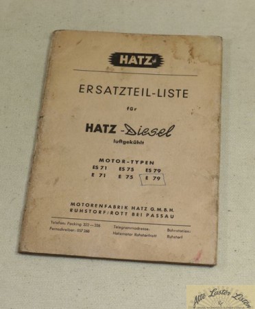 Hatz    E / ES  71, 75, 79 Ersatzteilliste