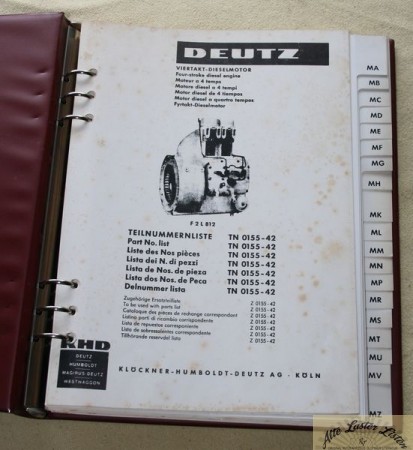 F 2 L 812   Deutz Motor  Ersatzteil  Teile Nummernliste