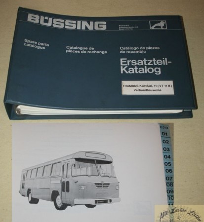Büssing Bus Konsul 11 , VT 11 B Ersatzteilliste