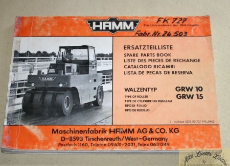 HAMM  Gummiradwalze   GRW  10 , GRW 15