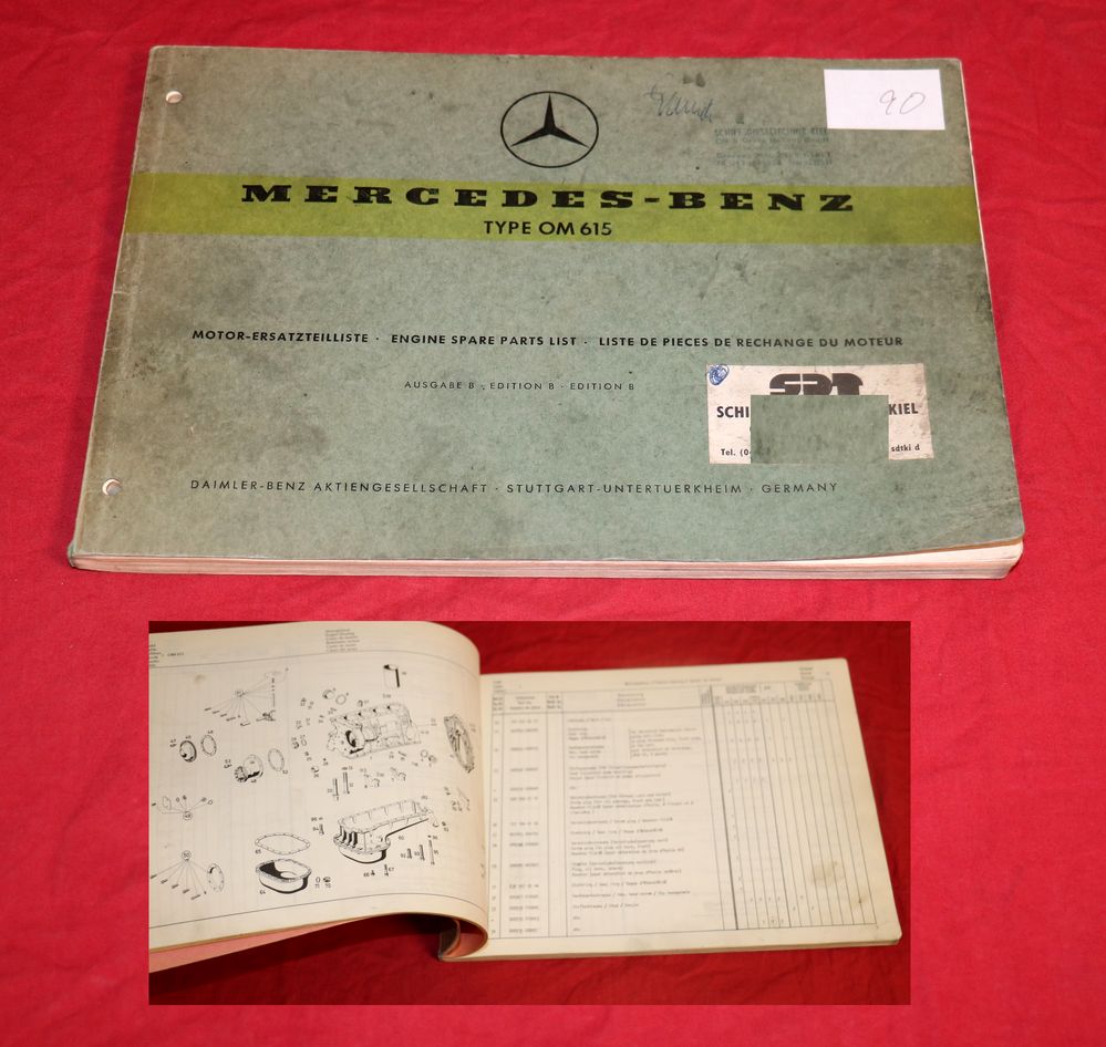 Mercedes Motor OM 615 Ersatzteilliste