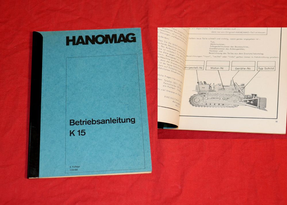 Hanomag K 15 Raupe Betriebsanleitung