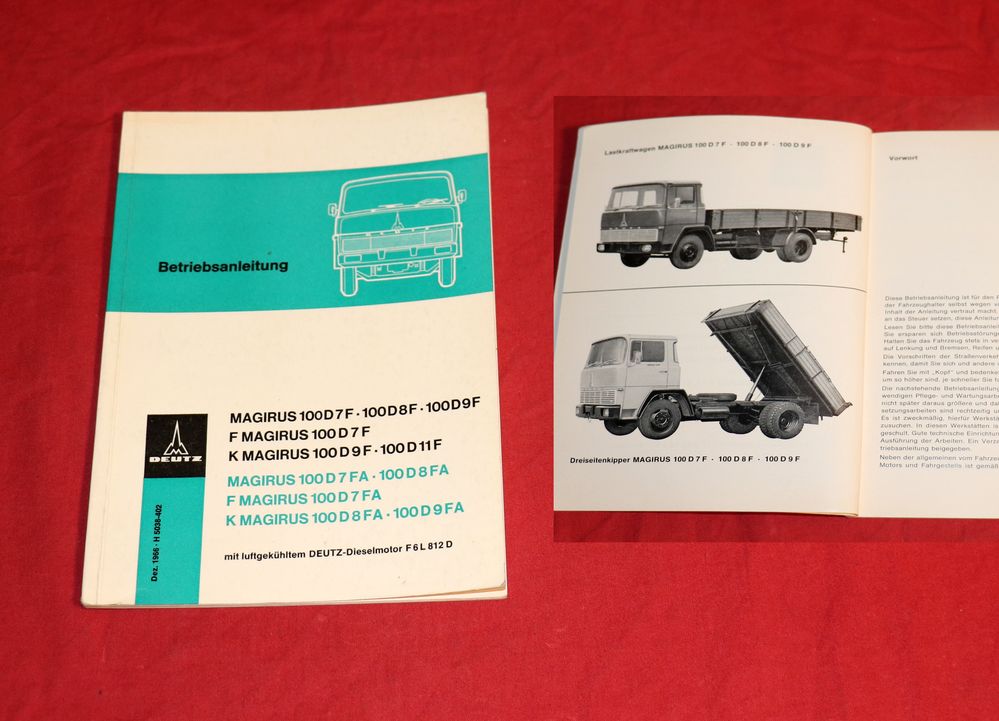 Betriebsanleitung Magirus Deutz 100 D 7, 8, 9 F, FA