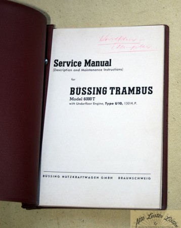 Manual Trambus  6000 T    Buessing, Büssing