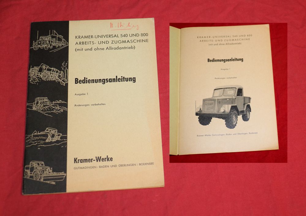Kramer Universal 540, 800 Betriebsanleitung
